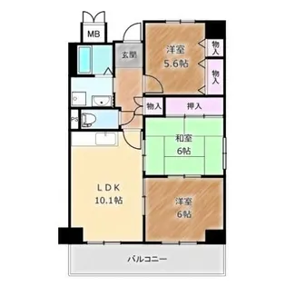 大阪府堺市堺区宿屋町西3丁【マンション】の間取り