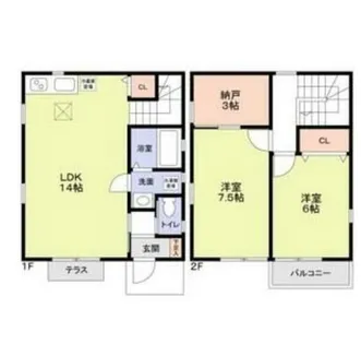 大阪府堺市堺区旭通【一戸建】の間取り