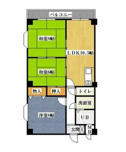 大阪府堺市北区東上野芝町2丁【マンション】の間取り