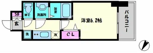 プレサンスOSAKA DOME CITYビーツ【9階】の間取り
