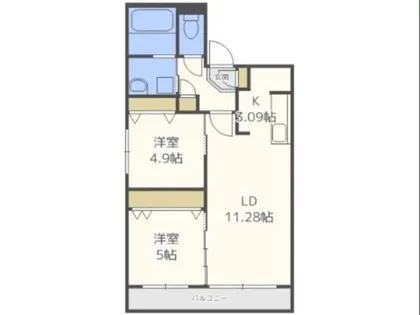 フェーラシュヴァル平岸【4階】の間取り