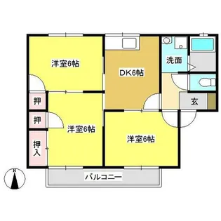 セジュール形北A【201号室】の間取り