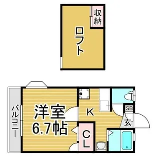 福岡県春日市光町2丁目【アパート】の間取り