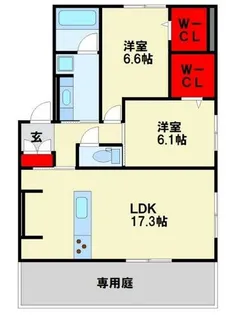 D-ROOM本城東 B棟【1階】の間取り