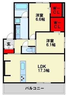 D-ROOM本城東 B棟【3階】の間取り