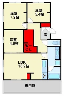 D-ROOM本城東 B棟【1階】の間取り