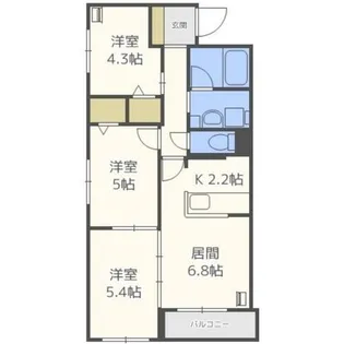 3LDKの間取り画像