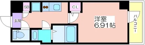 1Kの間取り画像