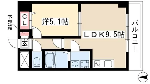 サンマール金山南【6階】の間取り