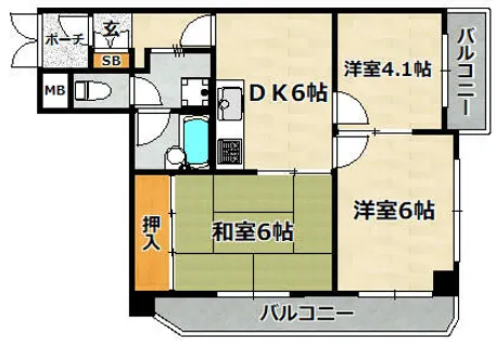 プリオーレ神戸【2階】の間取り