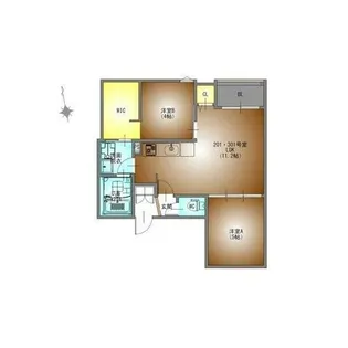 REGALEST SKY 志賀本通【301号室】の間取り