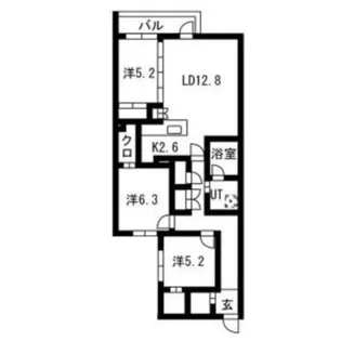 PRIME COURT la foret 平岸(プライムコートラフォー【2階】の間取り