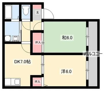 アマービレ九之坪【202号室】の間取り