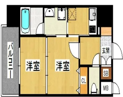 福岡県福岡市博多区美野島2丁目【マンション】の間取り