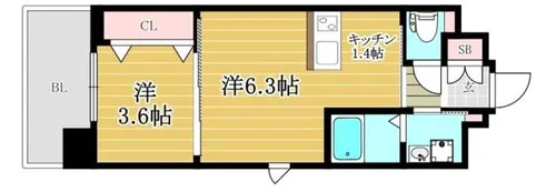 福岡県福岡市博多区千代2丁目【マンション】の間取り