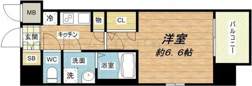 レジュールアッシュ心斎橋VITA【5階】の間取り