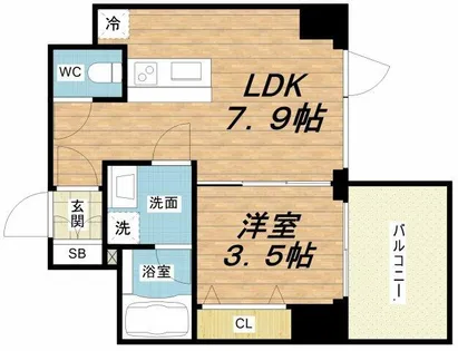 ブエナビスタ難波サウスタワー【11階】の間取り