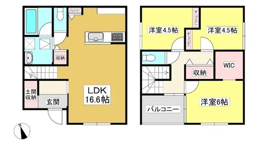 愛知県蒲郡市清田町橋詰【一戸建】の間取り