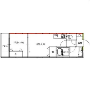 大阪府堺市堺区北向陽町1丁【アパート】の間取り