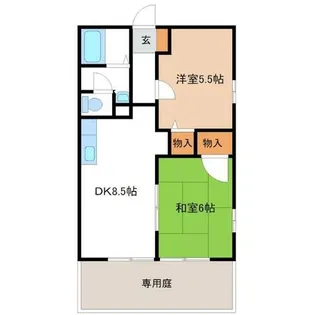 ハートホーム八ッ橋【B101号室】の間取り