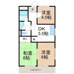 サンヒルズ A棟【101号室】の間取り