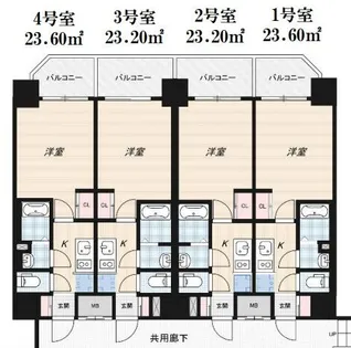 プレミアムコート阿波座WEST【11階】の間取り