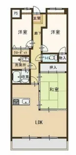 プラザハイツ二ツ屋D棟【2階】の間取り