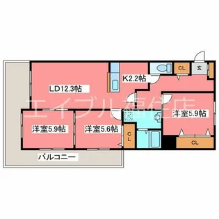 ラフォーレパークヒル【2階】の間取り