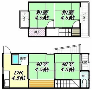 大阪府羽曳野市伊賀6丁目【一戸建】の間取り