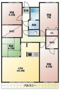 フェルザ住道【7階】の間取り