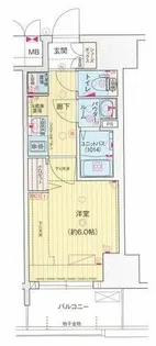 プレサンスOSAKA東中本エシデル【6階】の間取り