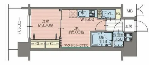 プレジオ難波【12階】の間取り