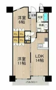 フロンティアタワー日本橋【203号室】の間取り