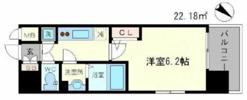 エスリード江戸堀【5階】の間取り