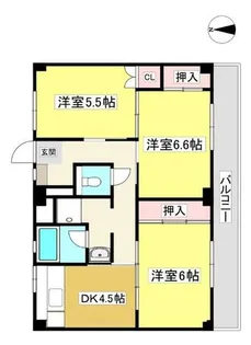 ビレッジハウス幸田6号棟【401号室】の間取り