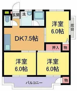 プチ・ロワールB棟【B202号室】の間取り