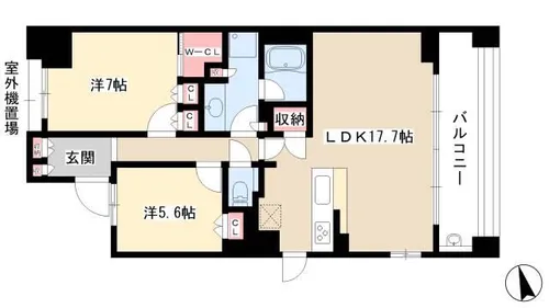 シティテラス名古屋代官町【0507号室】の間取り