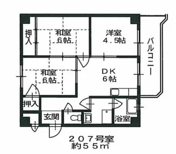 大阪府吹田市山田西3丁目【マンション】の間取り