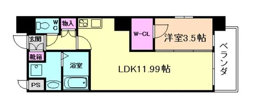 大阪府大阪市福島区福島7丁目【マンション】の間取り