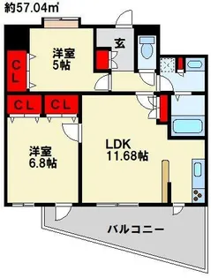 福岡県北九州市小倉北区真鶴2丁目【マンション】の間取り