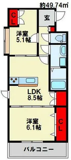 福岡県北九州市小倉北区金田2丁目【マンション】の間取り