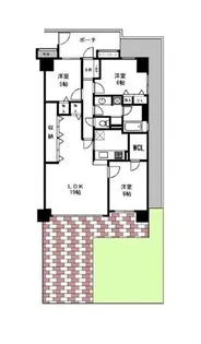 大阪府堺市北区北花田町2丁【マンション】の間取り