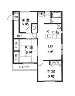 大阪府堺市堺区中三国ヶ丘町6丁【アパート】の間取り