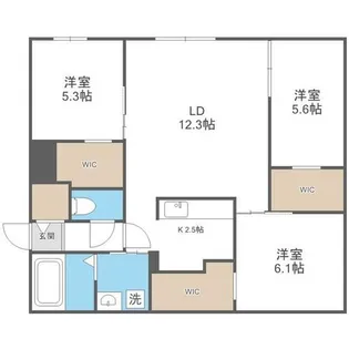 北海道札幌市中央区南六条西22丁目【マンション】の間取り