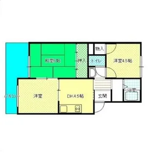 大阪府堺市北区百舌鳥赤畑町2丁【アパート】の間取り