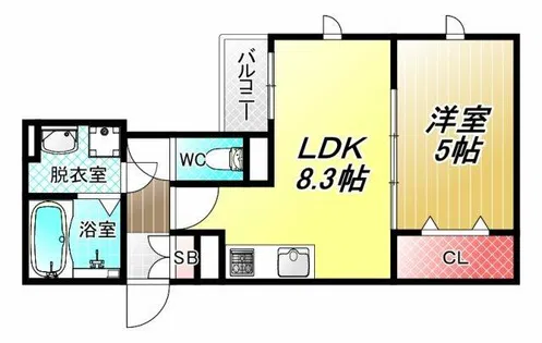 グローハイツ若江【1階】の間取り