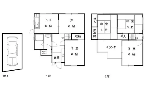 大阪府堺市西区堀上緑町2丁【一戸建】の間取り