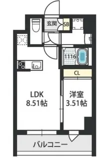 グランパシフィック東今里innovation【2階】の間取り