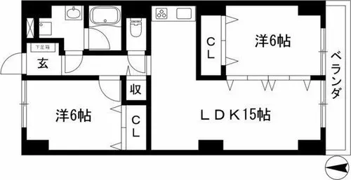 ビラ三秀【5階】の間取り