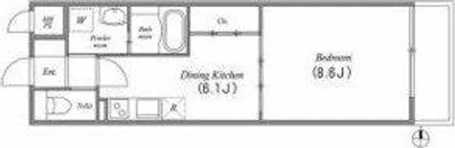 Gramercy Shirakawa Koen【12階】の間取り